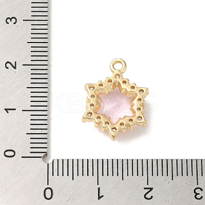 Brass with Cubic Zirconia Pendants KK-G499-15G-01-1