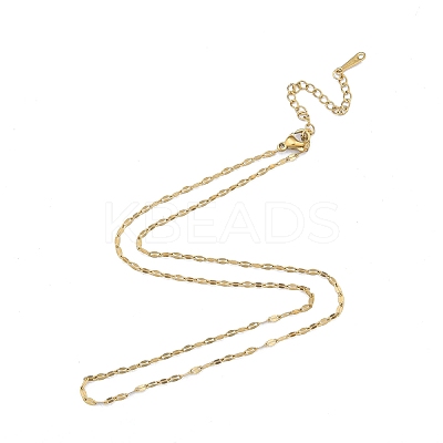 304 Stainless Steel Dapped Chains Necklace for Men Women NJEW-N050-A05-G20-1