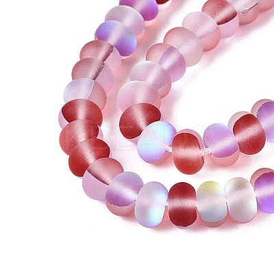 Frosted Transparent Glass Beads Strands FGLA-M002-01A-1