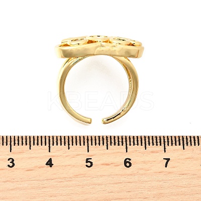 Brass Micro Pave Cubic Zirconia Cuff Rings RJEW-C134-02G-1
