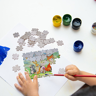 60Pcs Unfinished Wood Puzzle Cutout DIY-GL0005-44-1
