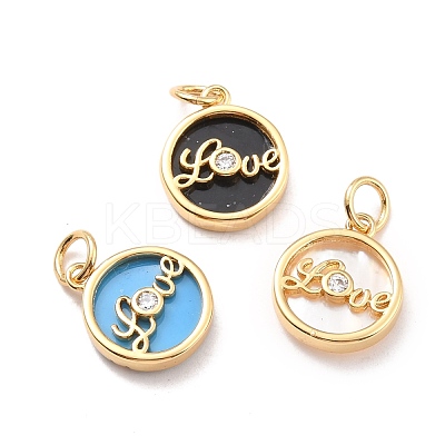 Eco-Friendly Brass Micro Pave Cubic Zirconia Pendants KK-K268-07G-1