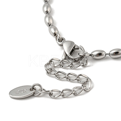 Non-Tarnish 201 Stainless Steel Rugby Beaded Chain Bracelets BJEW-G696-01B-P-1