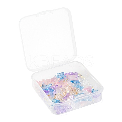 50Pcs 5 Colors Transparent Spray Painted Glass Charms GLAA-FS0001-05-1