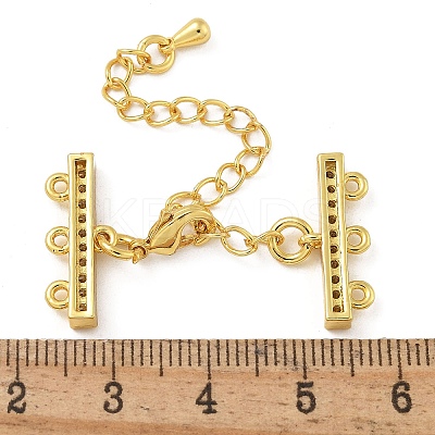 Rack Plating Brass Micro Pave Cubic Zirconia Chain Extender KK-A234-029A-G-1