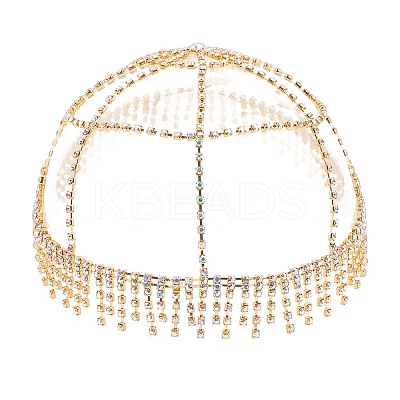 Alloy Rhinestone Mesh Headbands OHAR-WH20007-05G-01-1