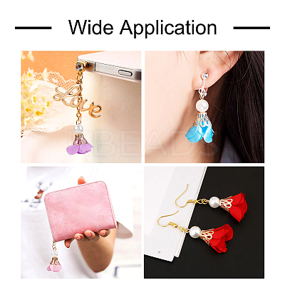 32Pcs 16 Colors Flower Chiffon Pendants FIND-TA0003-41-1