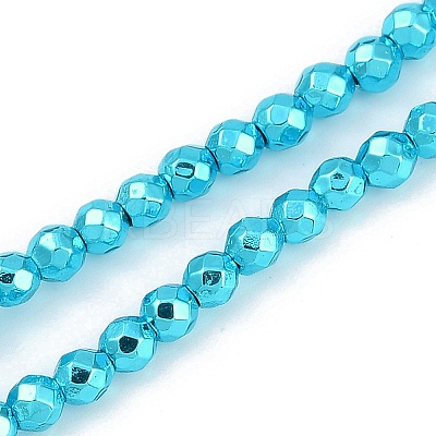 Baking Paint Electroplated Synthetic Non-magnetic Hematite Beads Strands G-H072-A01-01B-1