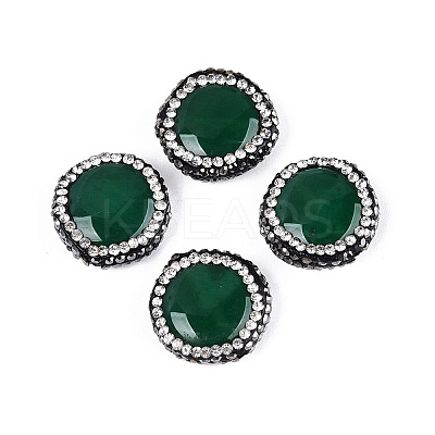 Natural Agate Rhinestone Beads G-Q487-03D-1