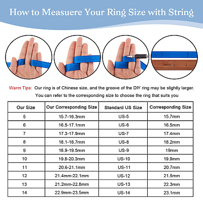 12Pcs 6 Size 201 Stainless Steel Grooved Finger Ring Settings RJEW-TA0001-05EB-1