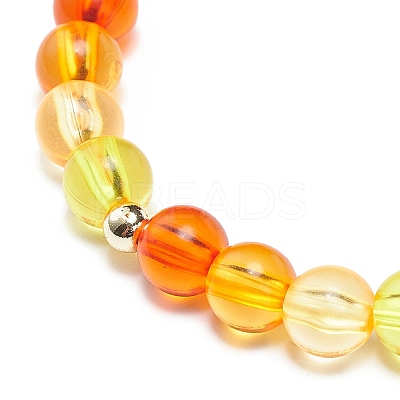 4Pcs 4 Style Acrylic Round Beaded Stretch Bracelets Set BJEW-JB08926-01-1