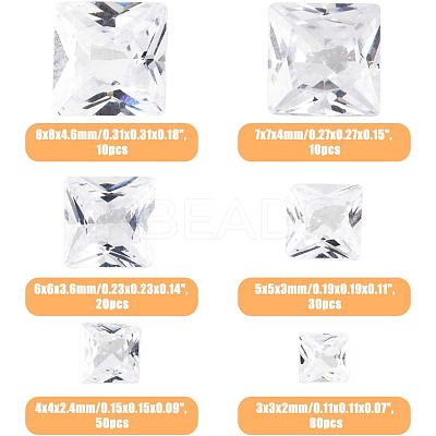 6 Style Cubic Zirconia Cabochons ZIRC-HY0001-01-1