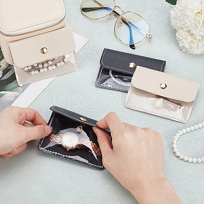 Portable Imitation Leather Jewelry Storage Zipper Boxs with 4 Insert Bags CON-WH0202-001B-1