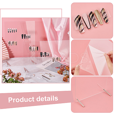 2 Sets 2 Style Assembled Acrylic Nail Art Display Rack ODIS-PH0001-65-1