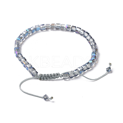 Electroplate Glass Braided Beaded Bracelets BJEW-JB04236-02-1