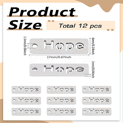12Pcs Non-Tarnish 304 Stainless Steel Pendants STAS-LP0003-08P-04-1