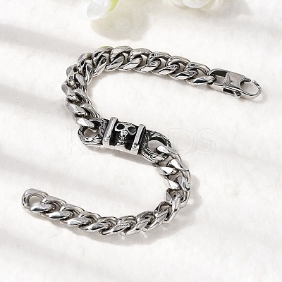 304 Stainless Steel Cuban Link Chains Bracelets BJEW-A092-02P-1