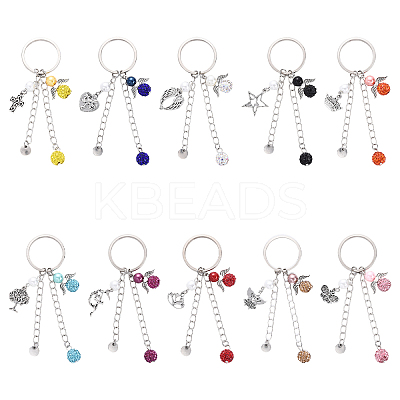 Glass Pearl & Alloy Keychian KEYC-YW00155-01-1