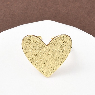Heart Brass Cuff Rings for Women RJEW-A069-09G-1