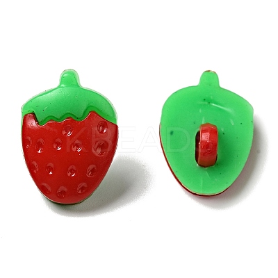 Acrylic Strawberry Shank Buttons X-BUTT-E025-03-1