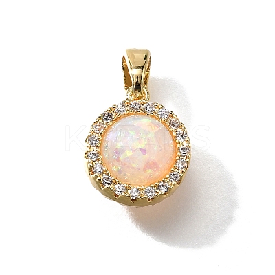 Brass Micro Pave Cubic Zirconia Pendants KK-K398-27G-01-1