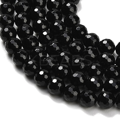 Natural Black Onyx Beads Strands G-C280-B01-8mm-1