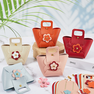 10 Sets 5 Colors PU Leather Handbag Kits PURS-CL0001-03-1