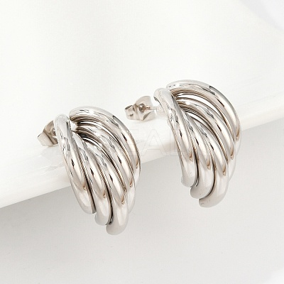 201 Stainless Steel Stud Earrings LS-EJEW-Q026-23P-1