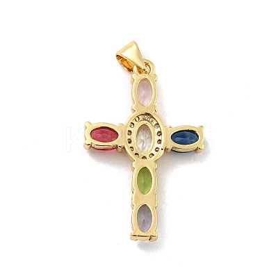 Rack Plating Brass Micro Pave Cubic Zirconia Pendants ZIRC-F129-29-G-1