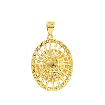 Eco-friendly Rack Plating Brass Micro Pave Cubic Zirconia Pendants KK-F843-15G-1