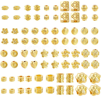 100Pcs 20 Styles Alloy Beads FIND-PH0026-76G-01-1