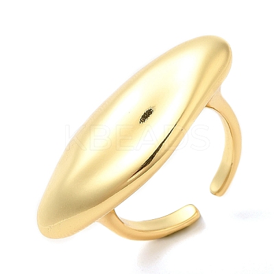 Rack Plating Brass Twist Horse Eye Open Cuff Ring for Women RJEW-A016-01G-1
