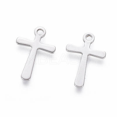 Tarnish Resistant 201 Stainless Steel Tiny Cross Charms STAS-L233-081P-1