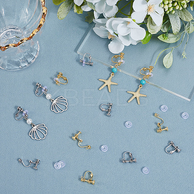 20Pcs 2 Colors 316 Stainless Steel Clip-on Earring Findings STAS-BBC0007-26-1