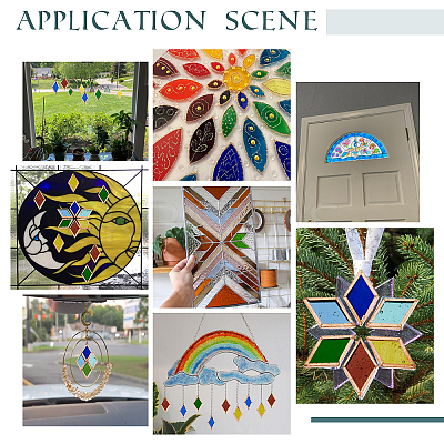 30Pcs Colored Glass Mosaic Tiles DIY-OC0009-43B-1