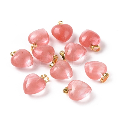 Cherry Quartz Glass Pendants G-I311-A40-G-1