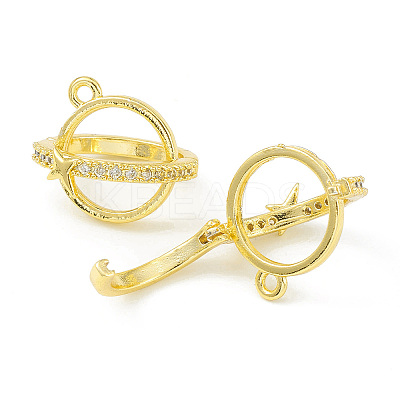 Rack Plating Brass Pave Clear Cubic Zirconia Bead Cage Pendants KK-G464-10G-1