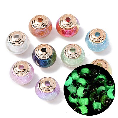 Opaque Luminous Resin & CCB Plastic Beads RESI-G119-15B-1