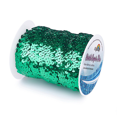 Plastic Paillette Elastic Beads PVC-OC0001-01G-1