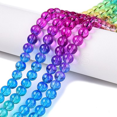 Baking Paint Transparent Glass Beads X-DGLA-M001-8mm-04-1