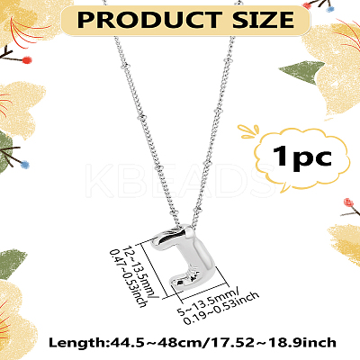 1pc Brass Chain with Alloy Letter Pendants Necklaces NJEW-LP0001-41J-P-1