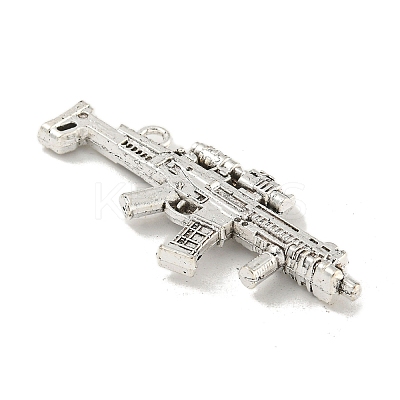 Tibetan Style Alloy Submachine Gun Pendants TIBEP-Q043-144-RS-1