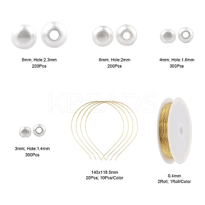 DIY Imitation Pearl Hair Band  Making Kits DIY-LS0003-76-1