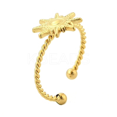 Sun 304 Stainless Steel Open Cuff Rings for Women LS-RJEW-G338-13G-1