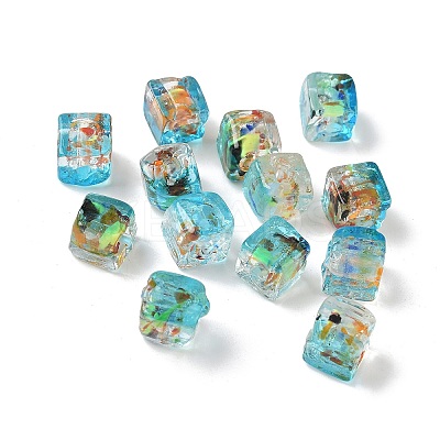 Baking Paint Handmade Gold Sand Lampwork Beads LAMP-P072-01A-04-1