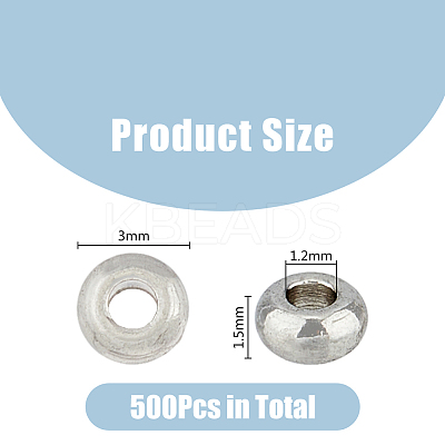 500Pcs 202 Stainless Steel Spacer Beads STAS-DC0015-09-1