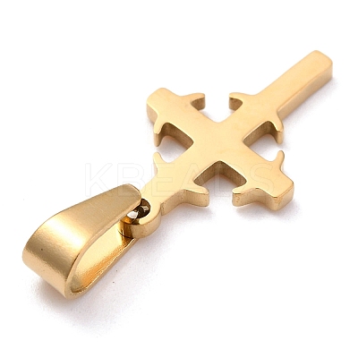 304 Stainless Steel Pendants STAS-P253-06G-1