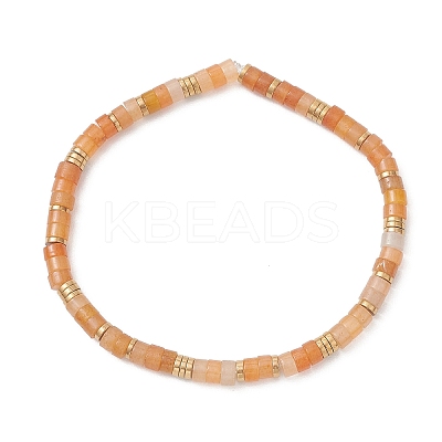 Natural Red Aventurine Beads Stretch Bracelet for Women BJEW-JB13215-04-1