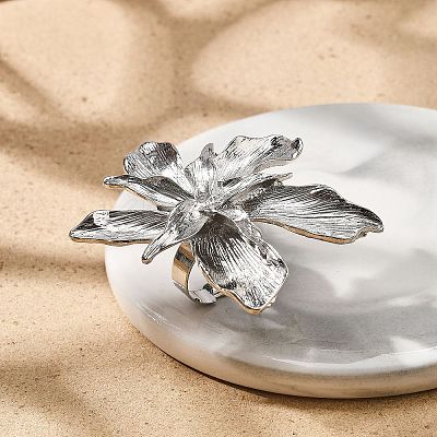 Flower Alloy Adjustable Rings for Women LS-RJEW-B108-01P-1