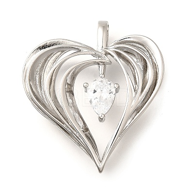 Brass Micro Pave Cubic Zirconia Pendants KK-B128-03P-1